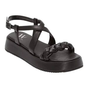 Worthington Lulu Black BraidedCrisscross Strap Platform Sandals Size 9.5M
